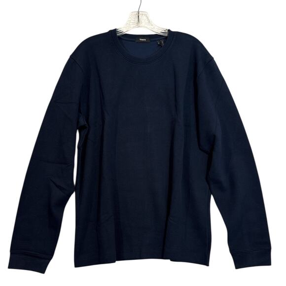 Theory Other - Theory Jocelin LS Double Piqué Crewneck Top Baltic Navy Men’s XL New With Tags